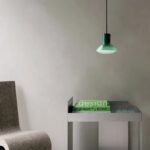 Szklany zwis sufitowy nad stolik do salonu Onda zielony - gradientowy