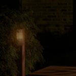 Wysoka lampa ogrodowa do alejek Sidara 95 - metaliczny brąz