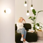 Zielona lampa wisząca do salonu Halo Sollux - ryflowana