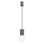 Zielony zwis sufitowy do kuchni Halo Sollux - ryflowany