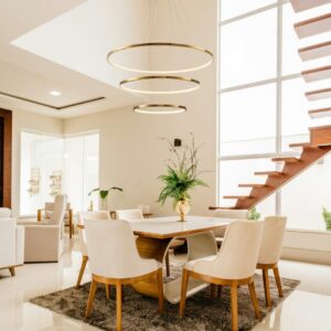 Złota lampa wisząca Circle Slim 40+60+80 - 3 okręgi LED