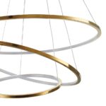 Złota lampa wisząca Circle Slim 40+60+80 - 3 smukłe okręgi LED - regulacja zawieszenia