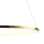 Złota lampa wisząca do jadalni nad okrągły stół Circle Slim 60cm - cienki ring LED