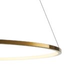 Złota lampa wisząca nad stół Circle Slim 80 - z cienkim ringiem LED - elegancka