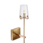 Złoty kinkiet Classico do korytarza - metal i szkło