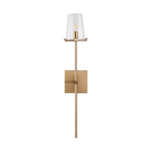 Złoty kinkiet Classico do sypialni - ze szklanym kloszem