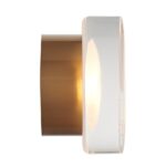 Złoty plafon Carmello do przedpokoju - z okrągłym akrylowym kloszem