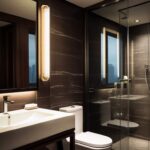 Złoty wysoki kinkiet Hampton LED 67 cm - do łazienki