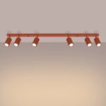 Aluminiowa listwa sufitowa do salonu Karbon 6L ochra czerwona - ryflowane ruchome tuby - Sollux