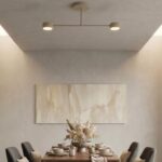 Beżowa lampa sufitowa do garderoby Halo 2 - 2 okrągłe klosze - nowoczesna