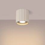 Beżowa tuba sufitowa nad blat Aura Maxi - ryflowana - kompaktowa - 10 cm