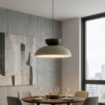 Beżowo-czarna lampa wisząca nad okrągły stół Mega dwukolorowa - metalowa - nowoczesna