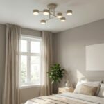 Beżowy żyrandol do sypialni Halo 6 - na 6 żarówek