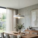 Biała lampa wisząca do jadalni Kivi 35 - styl skandynawski