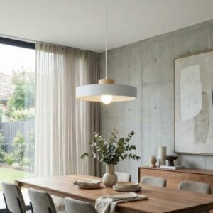 Biała lampa wisząca do jadalni Kivi 35 - styl skandynawski