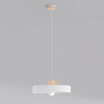 Biała lampa wisząca do jadalni Kivi 35 - styl skandynawski - okrągła