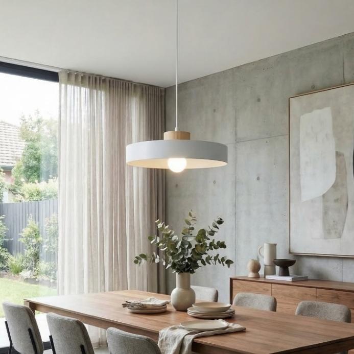 Biała lampa wisząca do jadalni Kivi 35 - styl skandynawski