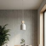 Biała lampa wisząca nad stół Mesi - do salonu w stylu skandynawskim