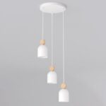 Biała lampa wisząca nad stół do jadalni Mesi 3 Premium - 3 klosze - nowoczesna