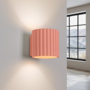 Brzoskwiniowy kinkiet do sypialni Aura Maxi - tuba góra dół