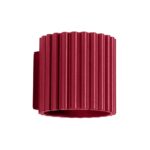 Burgundowy kinkiet do korytarza Aura Maxi - ryflowana tuba ze światłem góra dół