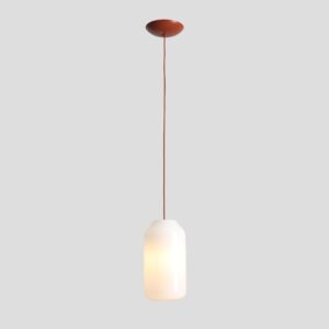 Ceglana lampa wisząca Flask Terra 19 - wydłużony klosz