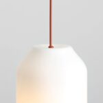 Ceglana lampa wisząca nad blat do kuchni Flask Terra 19 - opalowy klosz forma butelki