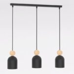 Czarna 3-punktowa lampa wisząca Mesi 3 - na listwie