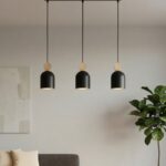 Czarna 3-punktowa lampa wisząca na listwie Mesi 3 - do nowoczesnego salonu