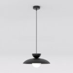 Czarna lampa wisząca do nowoczesnego salonu Mulan - kopułowy klosz