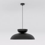 Czarna lampa wisząca do salonu Mega - loft - z metalu