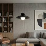 Czarna lampa wisząca nad stolik Mulan - kopułowy klosz