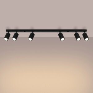 Czarna listwa sufitowa Karbon 6L - z ruchomymi kloszami