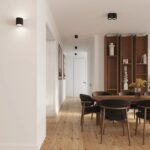 Czarna tuba sufitwa do kuchni Aura Maxi - ryflowana - aluminiowa