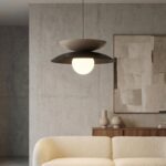 Czarno-beżowa lampa wisząca Nagoya - styl japandi