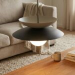 Czarno-beżowa lampa wisząca nad stół Nagoya - w stylu japońskim