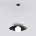 Czarno-biała lampa wisząca Nagoya - estetyka zen