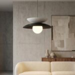 Czarno-biała lampa wisząca Nagoya - styl japandi
