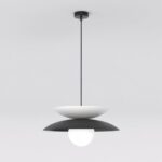 Czarno-biała lampa wisząca do kuchni Nagoya - warstwowa