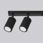 Długa czarna lampa sufitowa do kuchni Karbon 6L - sześć ruchomych tub
