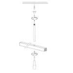 Dystans do szynoprzewodu Urail 105 mm - chromowany - 1