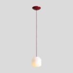 Elegancka lampa wisząca Flask Cherry 18 - mleczny szklany klosz