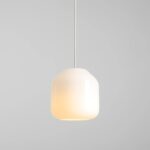 Elegancka lampa wisząca Flask Cotton 18 - opalowy klosz