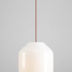 Elegancka lampa wisząca Flask Terra 27 - ceglane zawieszenie - mleczny szklany klosz - Aldex