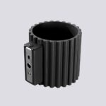 Elegancki czarny kinkiet Aura Maxi - ryflowana tuba - góra-dół - aluminiowy - Sollux