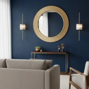 Elegancki kinkiet do lustra Sergio 2 złoty - klosz z kryształków