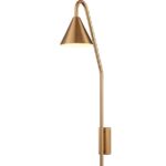 Elegancki złoty kinkiet Primo - klosz stożek - styl vintage