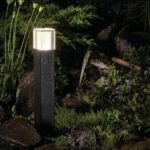 Grafitowy słupek do ogrodu Arendal mini 64 cm - Norlys - stal i szkło kryształowe