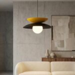 Japońska lampa wisząca Nagoya - czarno-pomarańczowa