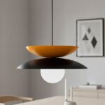 Japońska lampa wisząca Nagoya - czarno-pomarańczowa - estetyka zen